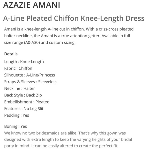 AZAZIE AMANI DAFFODIL YELLOW PLEATED CHIFFON HALTER KNEE LENGTH BRIDESMAID DRESS - Picture 2 of 13